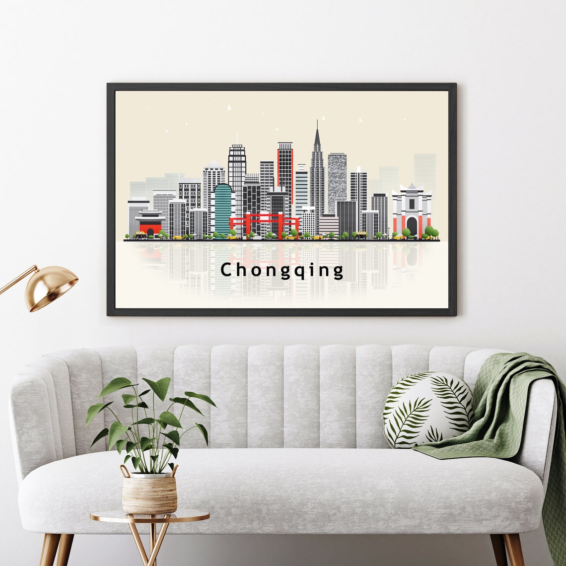 Lianyungang China Modern Skyline Illustration Landmarks Travel Poster - Image 3