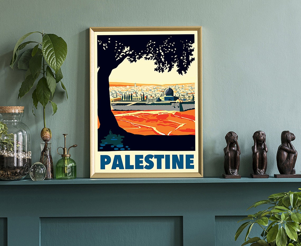 Palestine Jerusalem Dome Of The Rock Retro Vintage Travel Poster - Image 3