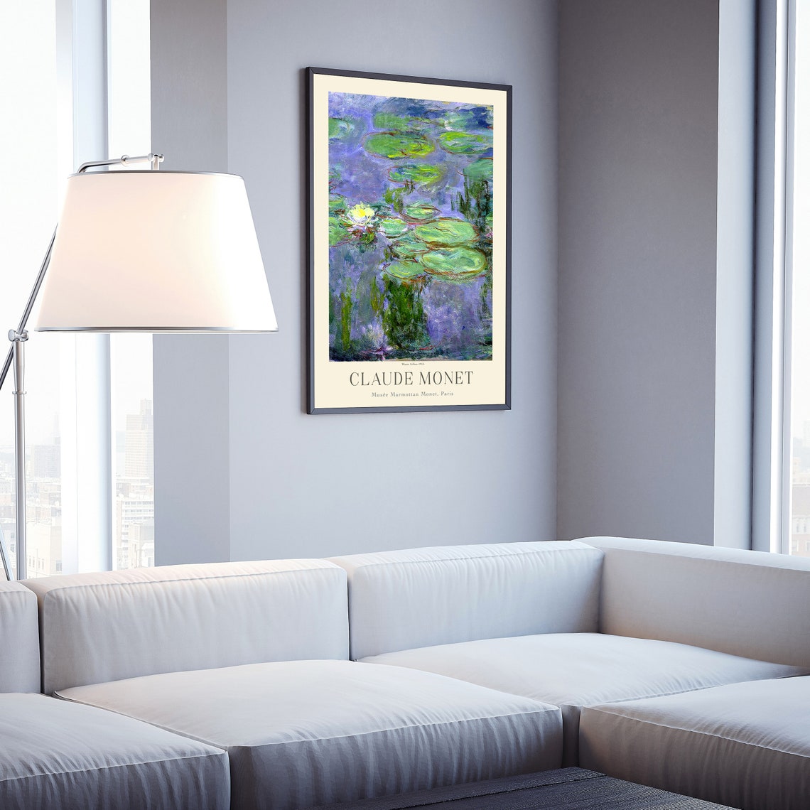 Claude Monet Water Lilies Lily Pads Blue Pond Gallery Art Poster