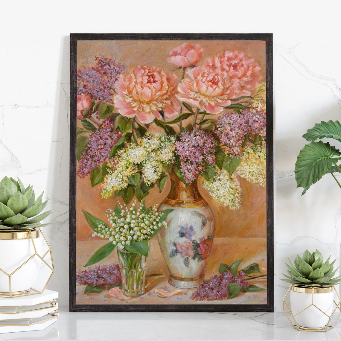 Flowers Oil Painting Flowers Still Life Poster Prints Flower Painting Prints Floral Texture Oil Painting Home Office Wall Art Decoration