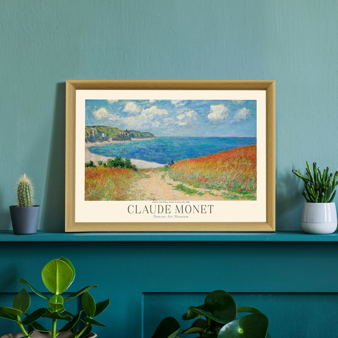 Claude Monet Pourville Wheat Fields Coastal Museum Exhibition Poster - Image 3