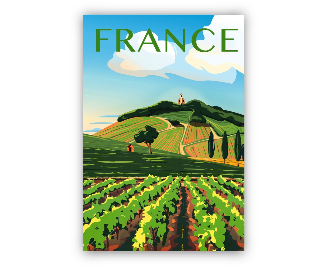 France Country Poster Travel Print France Cityscape And Landmark Poster Wall Art Office Wall Decorations Home Wall Art Housewarming Gift - Image 2