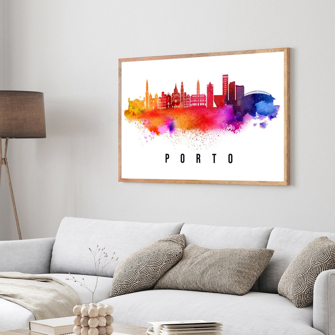 Porto Portugal Poster Skyline Poster Cityscape Poster Portugal Landmark City Illustration Poster Home Wall Art Office Wall Art - Image 3