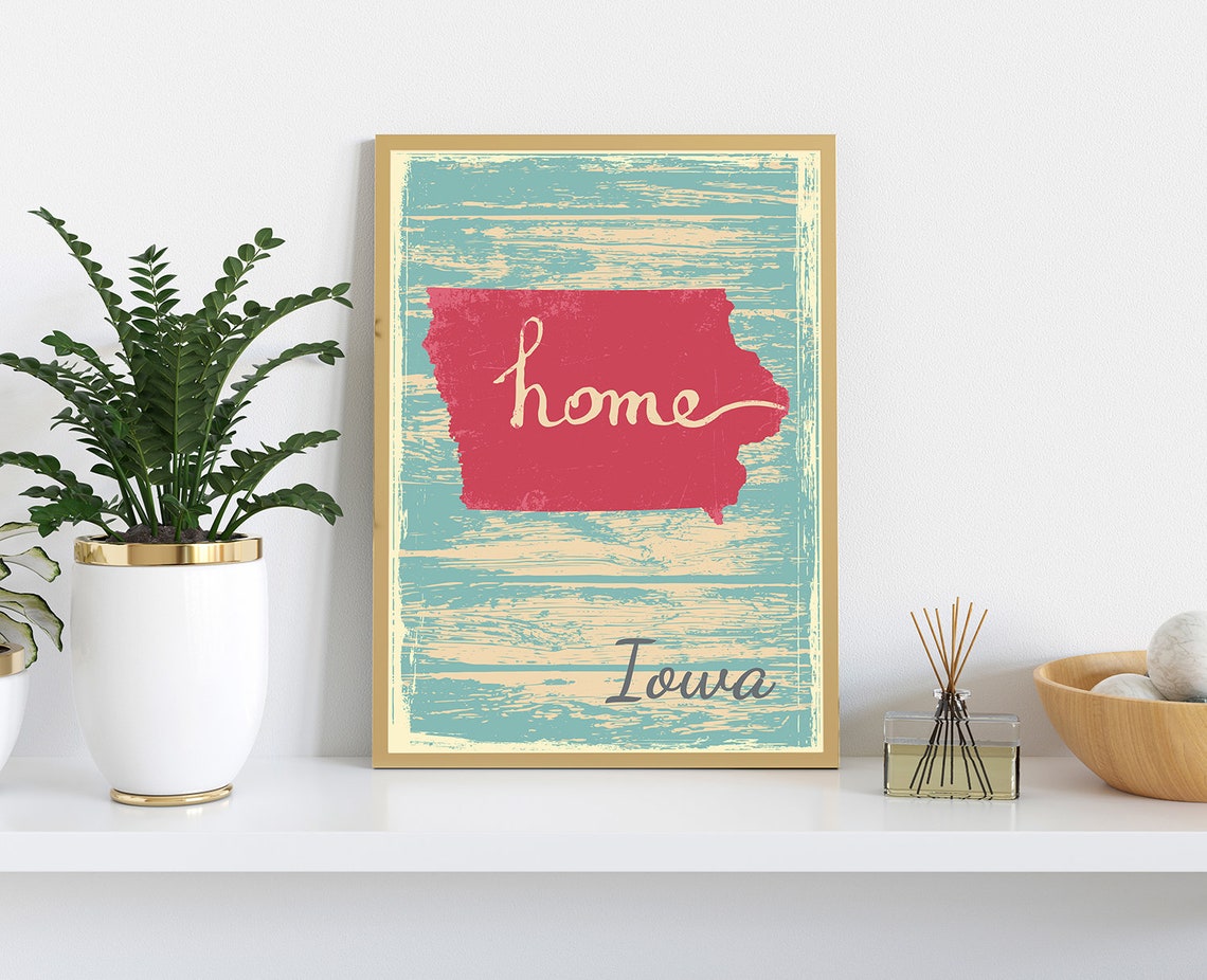 Iowa Retro Red Barn Windmill Cornfield Sunset Vintage Travel Poster - Image 3