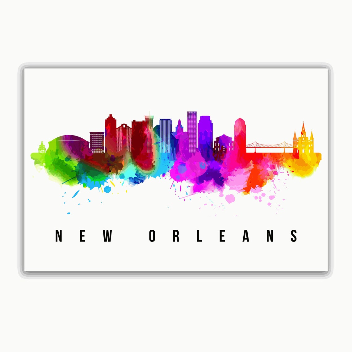 New Orleans Lousiana Poster New Orleans Lousiana Cityscape Painting New Orleans Landmark Print Home Wall Art Office Wall Decor - Image 2