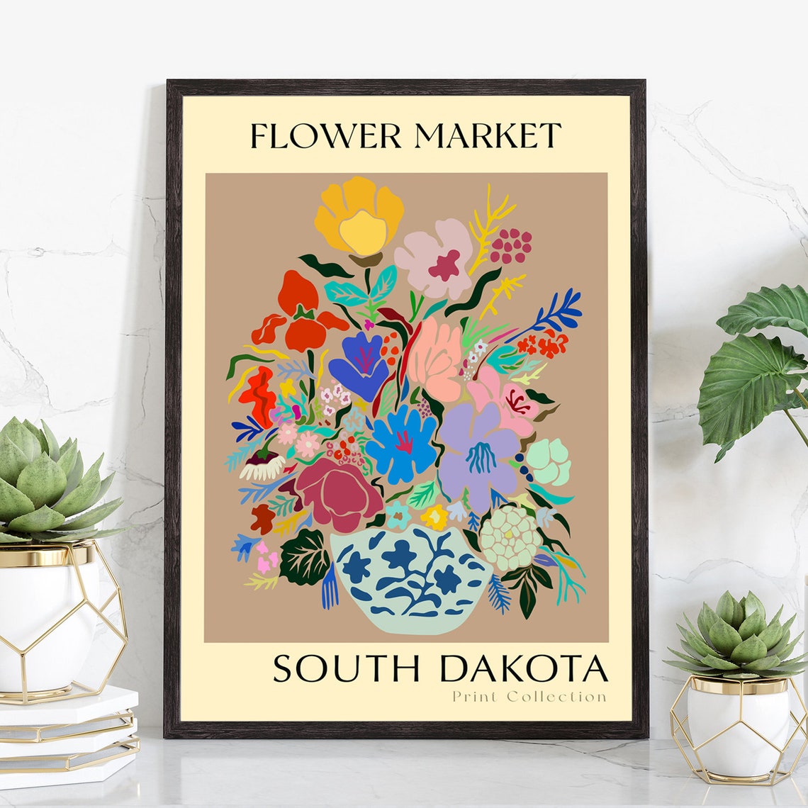 South Dakota State Flower Print Usa States Poster South Dakota Flower Market Poster Botanical Poster Nature Poster Floral Artwork