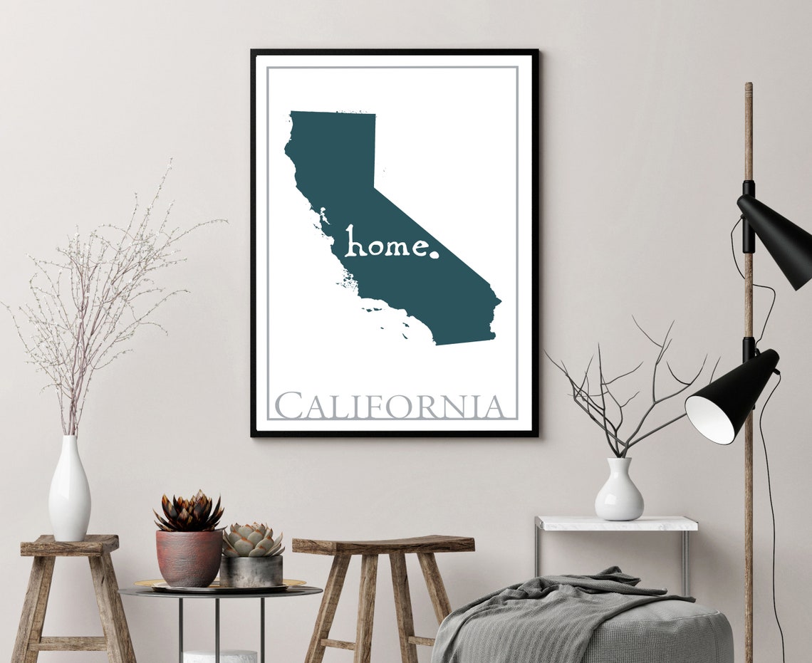 California Home State Map Modern Minimalist Travel Wall Art Poster - Image 3
