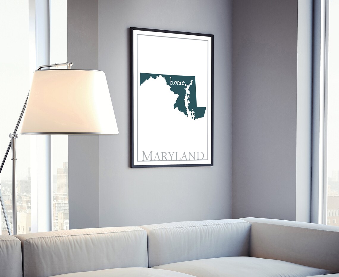 Maryland Modern Map Poster Print, State Map Wall Art - Image 4