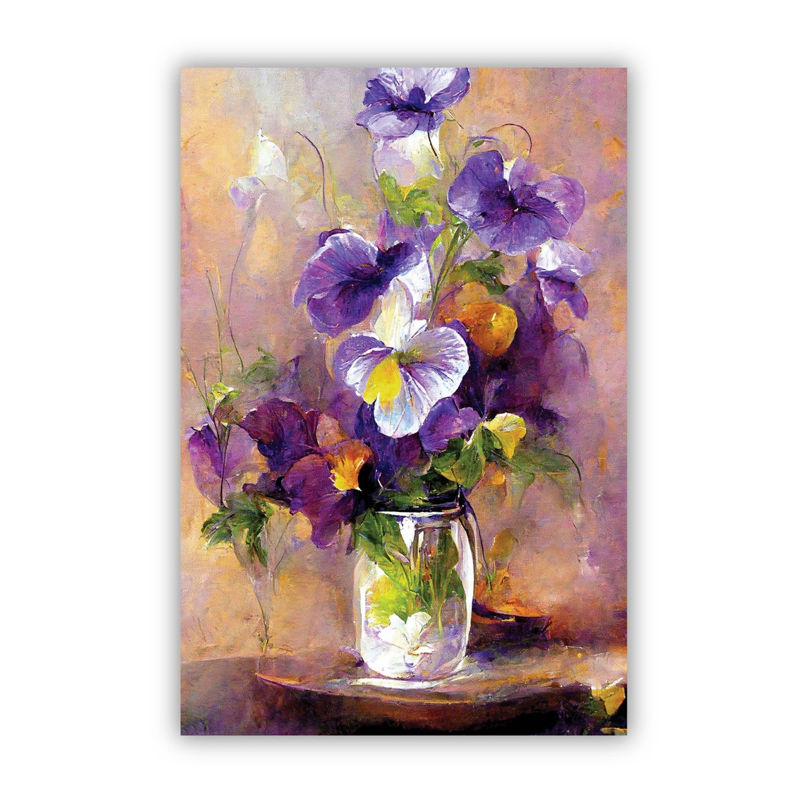Flowers Oil Painting Flowers Still Life Poster Prints Flower Painting Prints Floral Texture Oil Painting Home Office Wall Art Decoration - Image 2