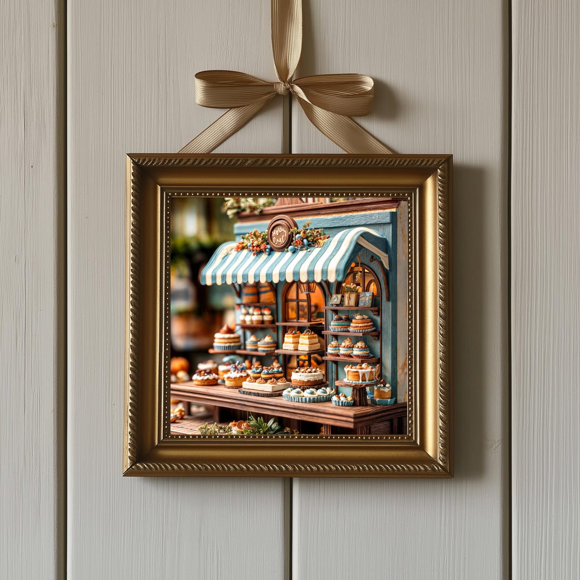 Miniature French Patisserie Dollhouse Cakes Bakery Shop Art Poster - Image 3