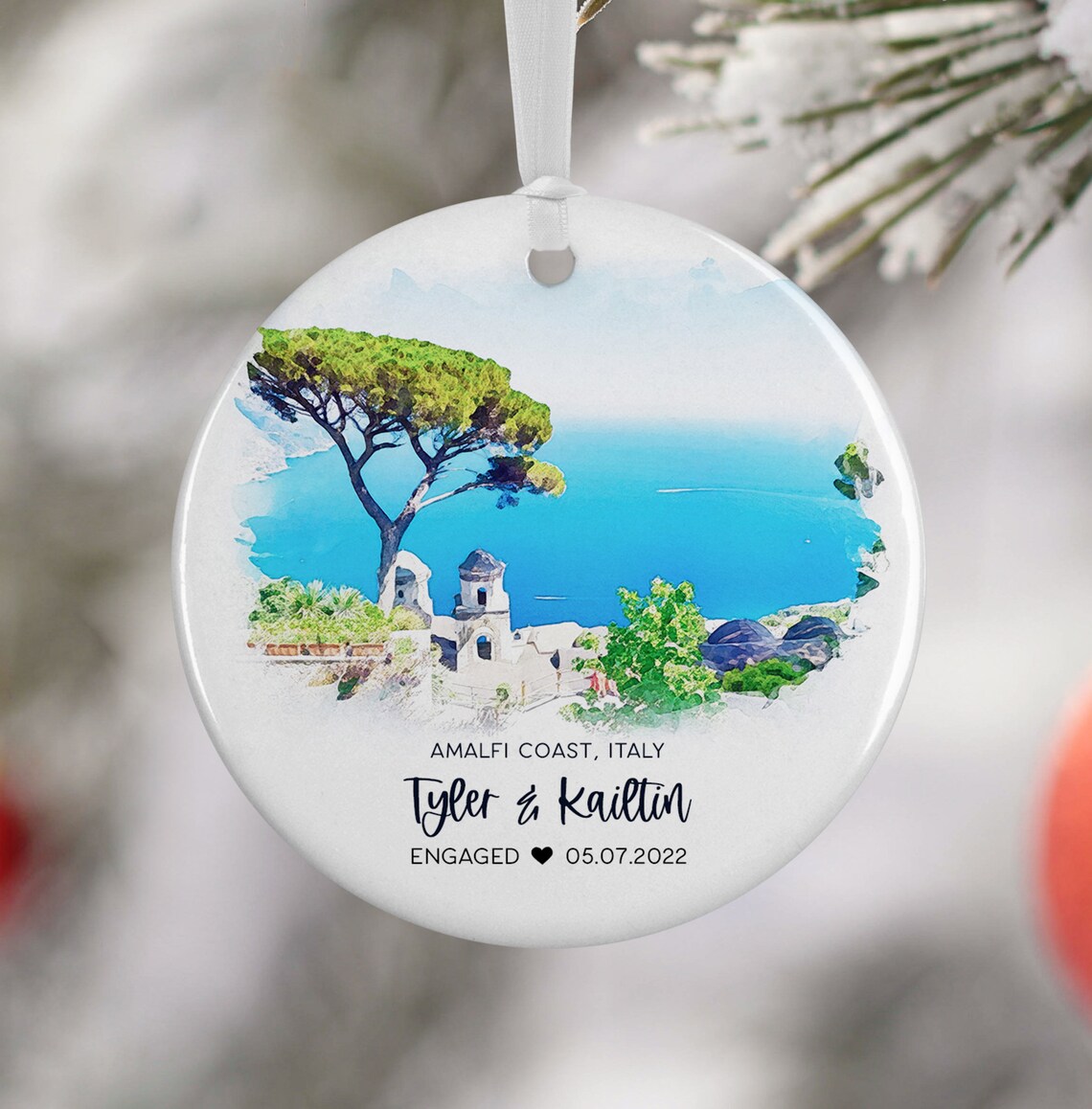 Amalfi Coast Engagement Travel Souvenir Art Print
