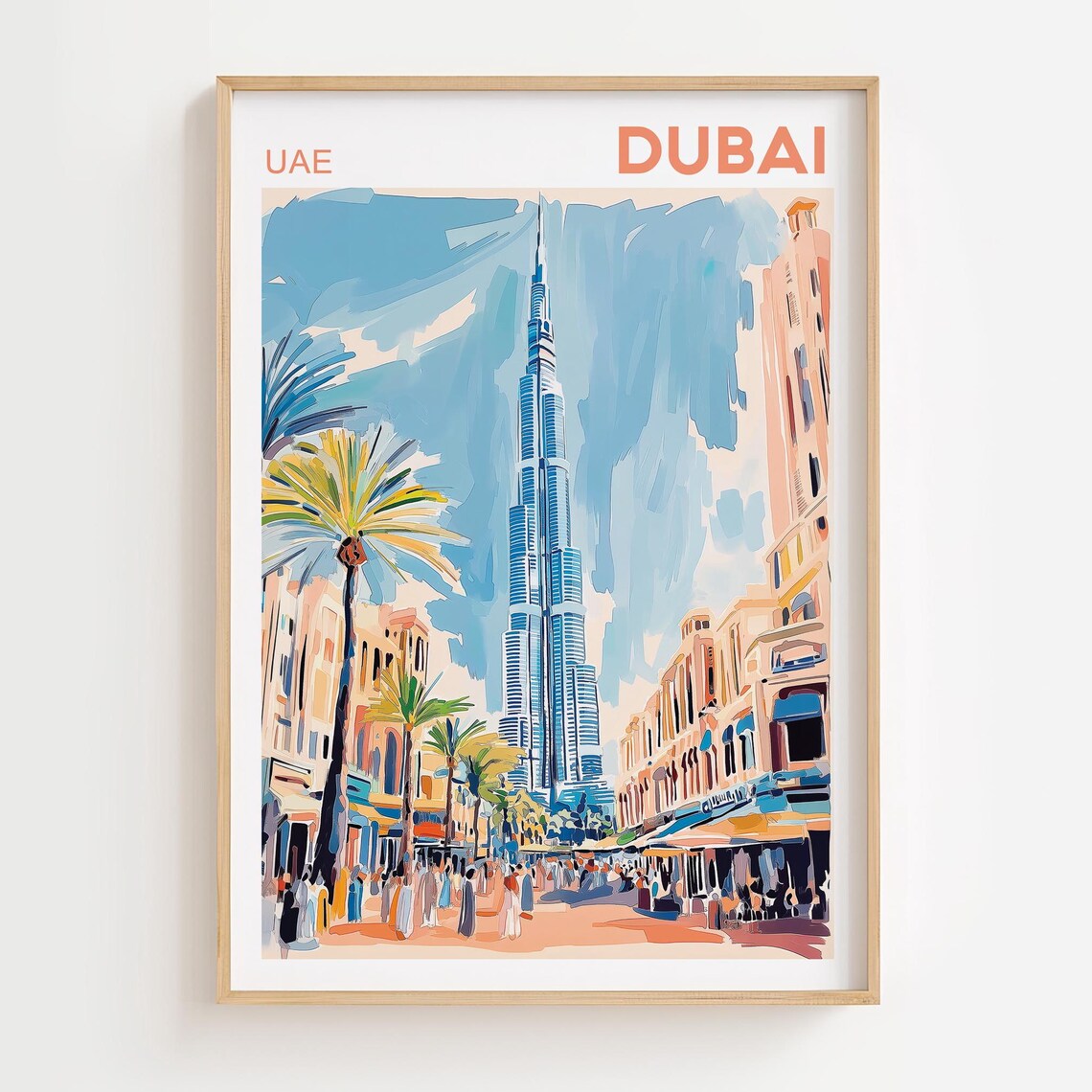 Dubai Travel Poster, Destination Wall Art Print