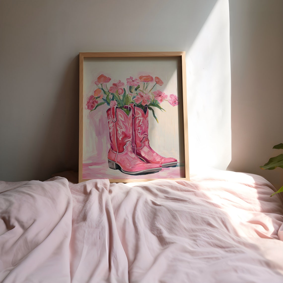 Coastal Cowgirl Boots Wall Art Western Pink Nursery Print Teen Girl Bedroom Dorm Room Posters Preppy Decor - Image 2
