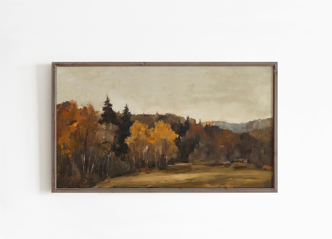 Autumn Fall Landscape Art Print, Moody Vintage - Image 4
