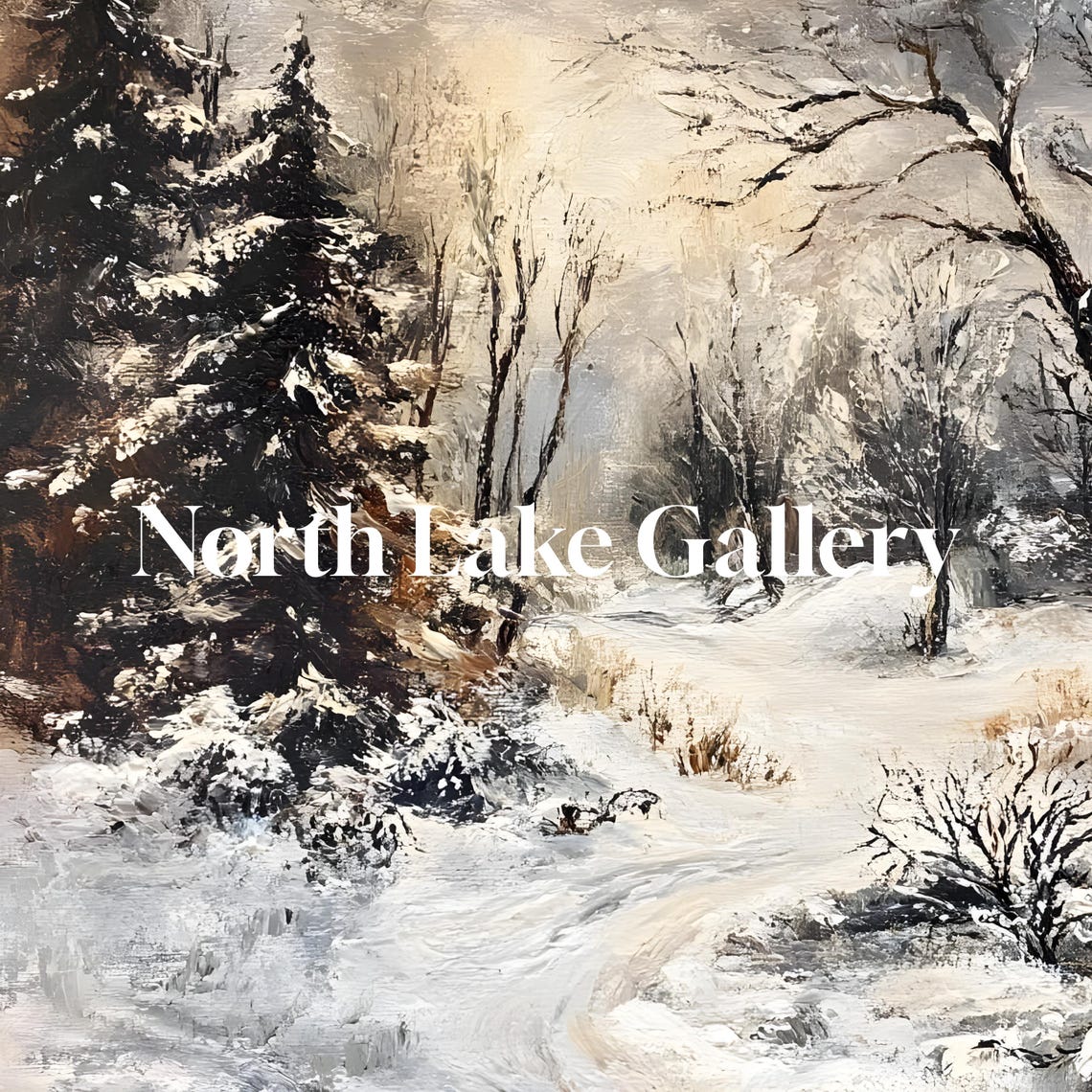 Snowy Winter Forest Path Snow Covered Trees Landscape Poster - Image 5