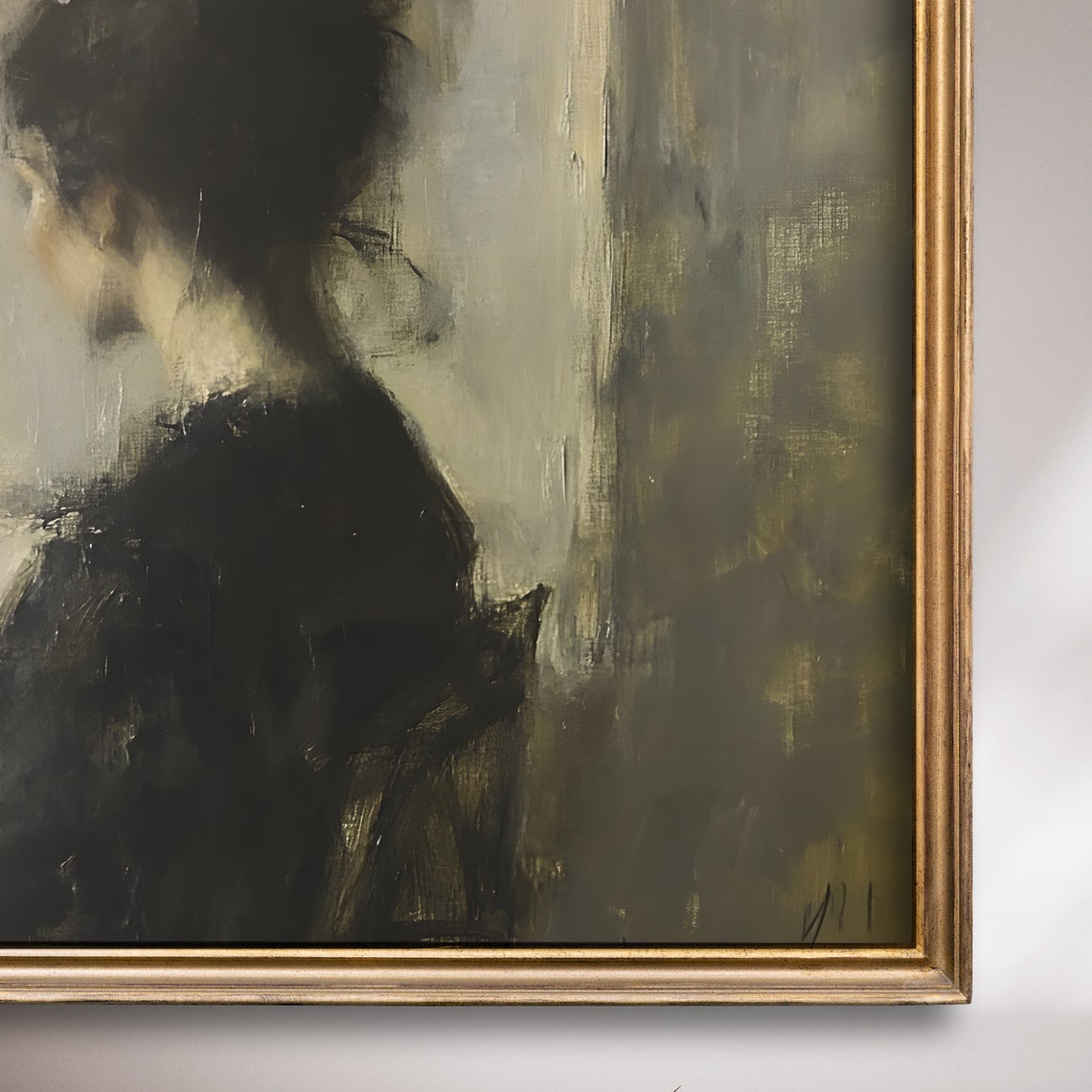 Abstract Woman Silhouette Dark Moody Impressionist Figure Poster - Image 7