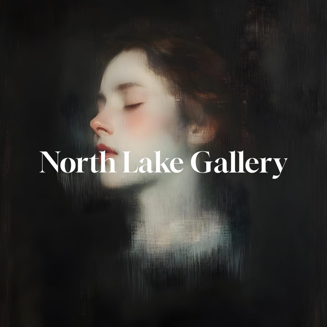 Ethereal Woman With Closed Eyes Dark Background Dreamy Portrait Poster - Image 4