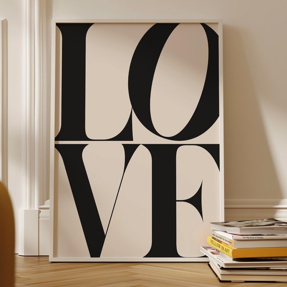 Love Print Retro Quote Poster Trendy Wall Modern Minimal Art Cute Typography Decor Bedroom Gift
