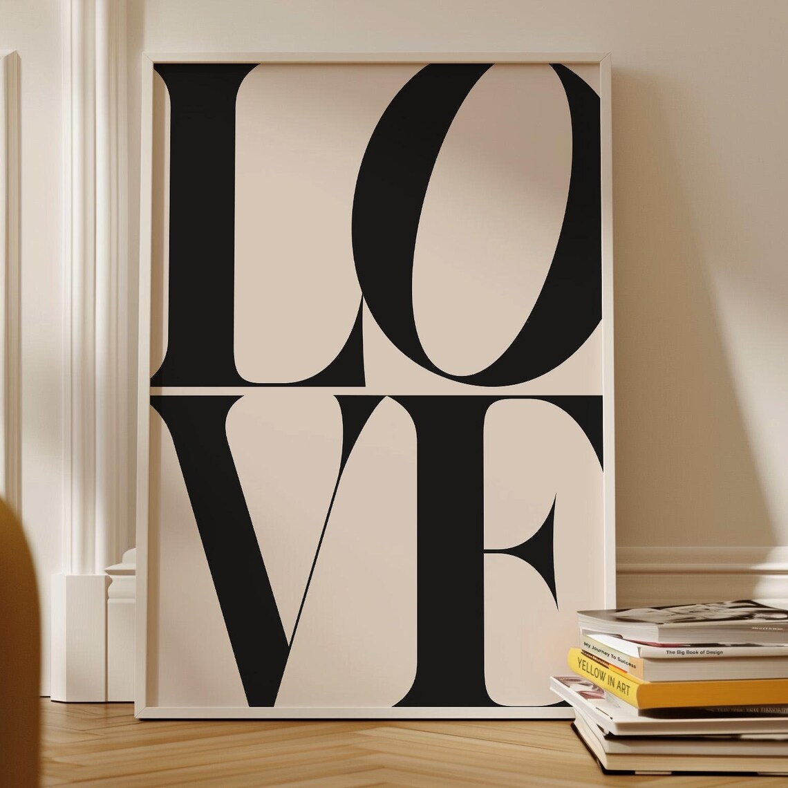 Love Bold Minimalist Black Typography Modern Wall Decor Poster
