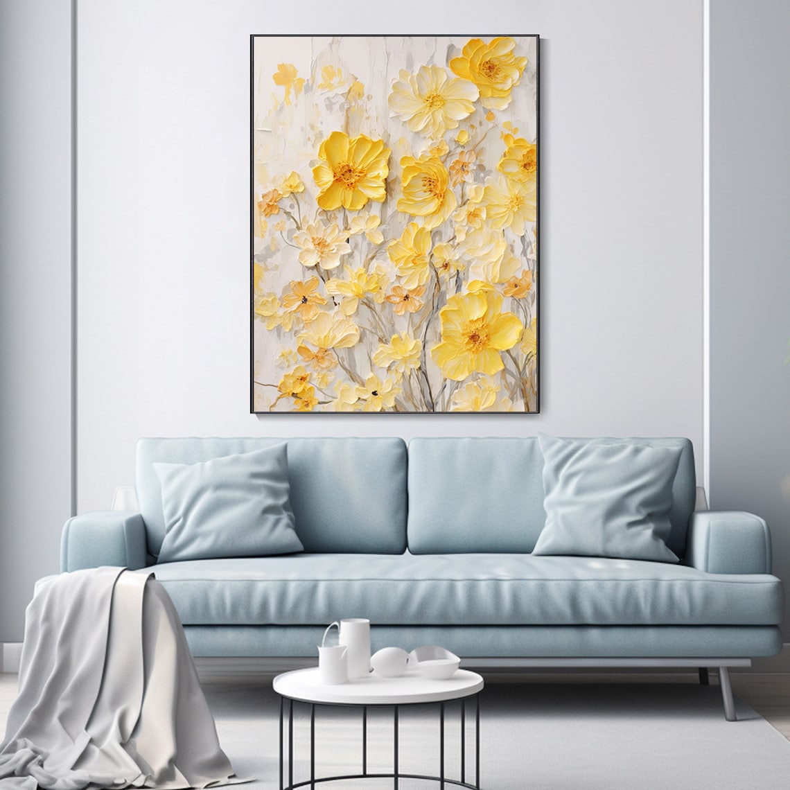 Colorful 3D Creamy Flower Abstract Floral Art Print - Image 3
