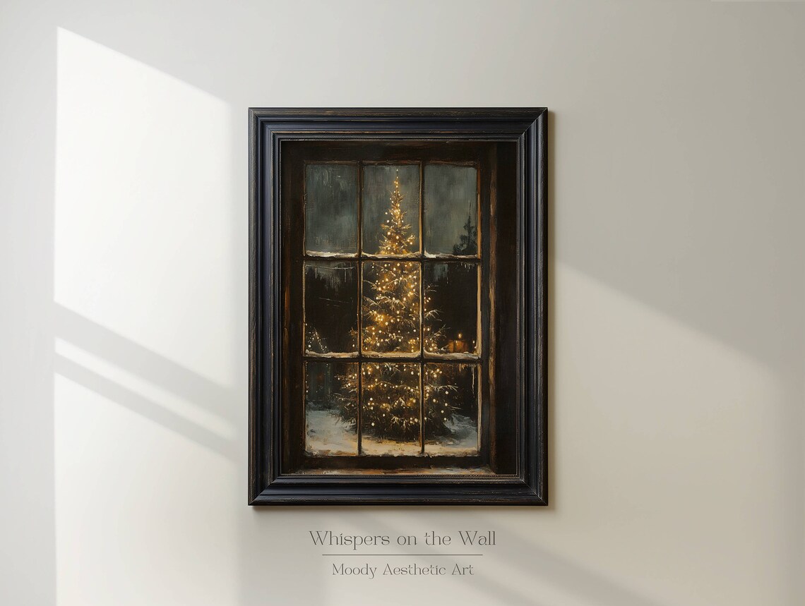 Nostalgic Christmas Tree Art Print, Rustic Holiday Decor - Image 3