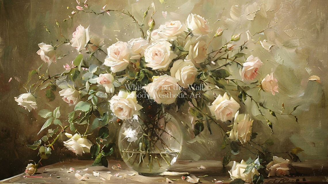 Moody Roses Spring Decor, Floral Art Print - Image 5