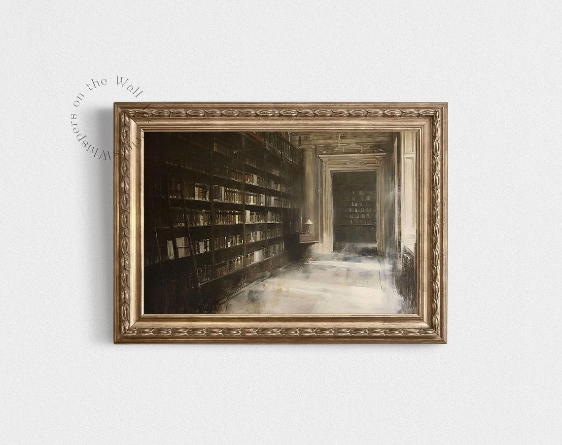 Moody Dark Academia Library Print Book Still Life Wall Art Vintage Bookish Decor - Image 2