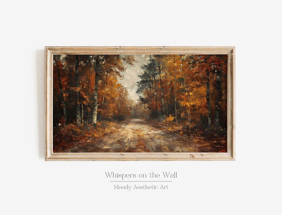 Rustic Fall Art Print, Moody Autumn Landscape
