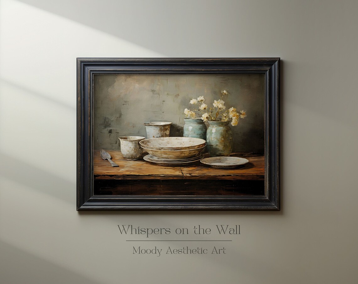 Vintage Kitchen Art Print, Moody Farmhouse Decor - Image 3