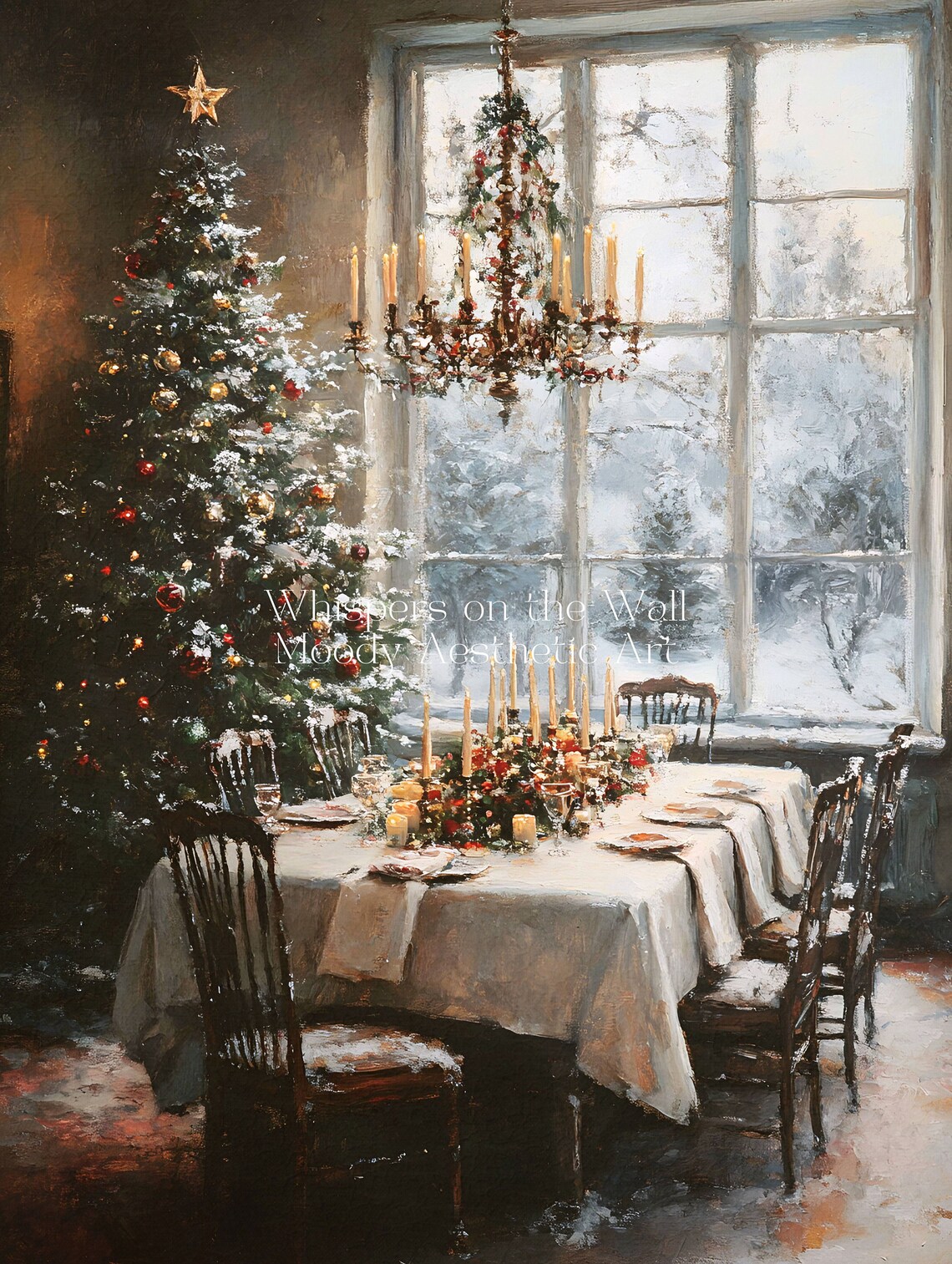Christmas Dinner In 1991 Art Print, Vintage Holiday Decor - Image 5