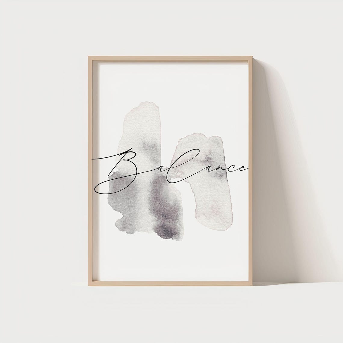 Balance Script Typography Minimalist Abstract Watercolor Poster