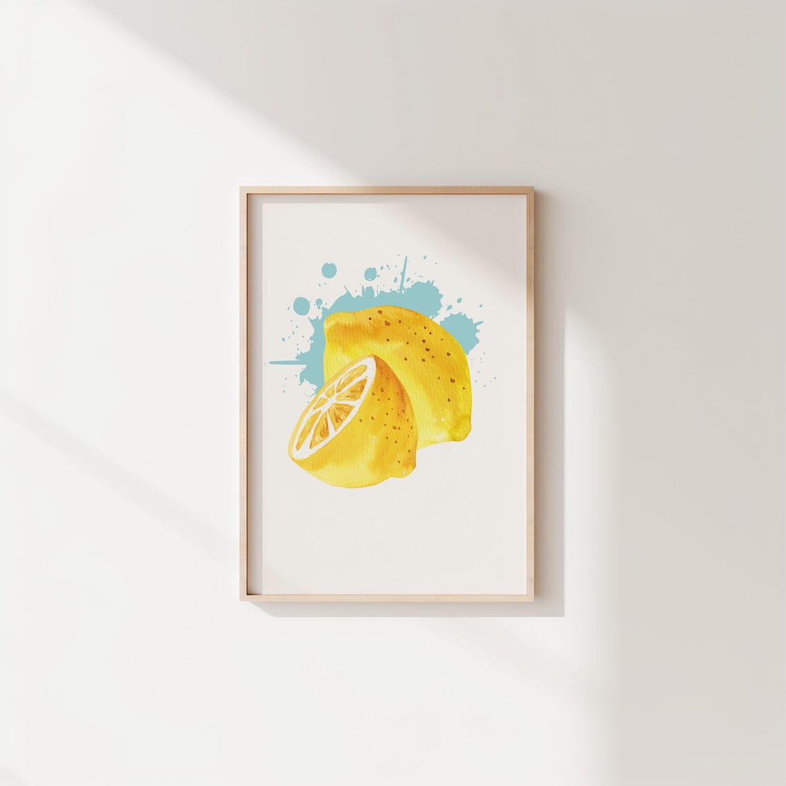 Watercolor Lemon Fresh Citrus Fruit Kitchen Wall Decor Poster