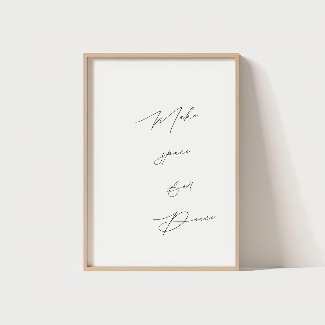 Make Space For Peace Wall Art Minimalist Quote Print Mindfulness Self Care Poster Decor