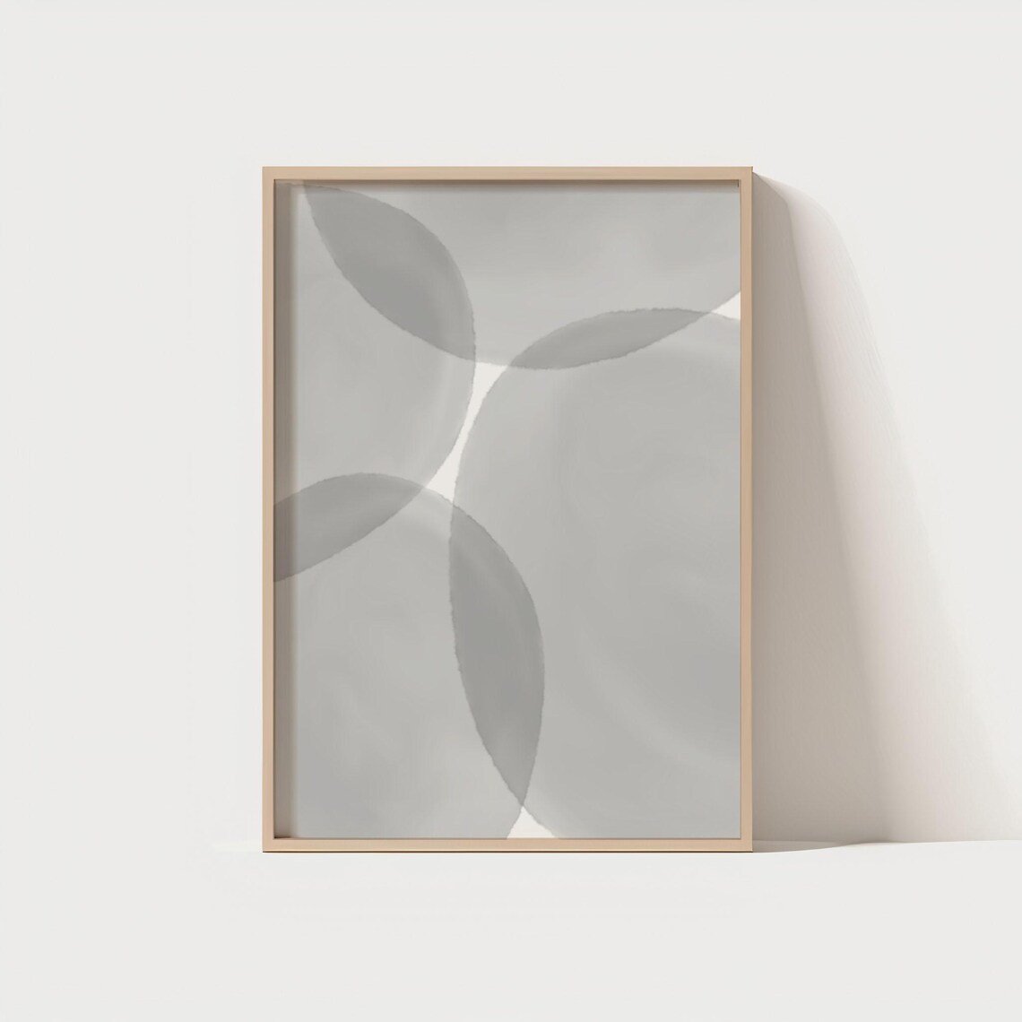 Pastel Gray Abstract Wall Art Modern Minimal Geometric Poster Soft Tone Scandinavian Home Decor Boho Style