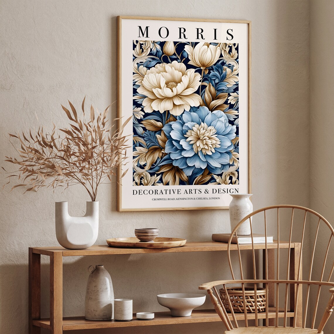 Morris Decorative Arts Blue Peony Floral Exhibition London Poster - Image 5