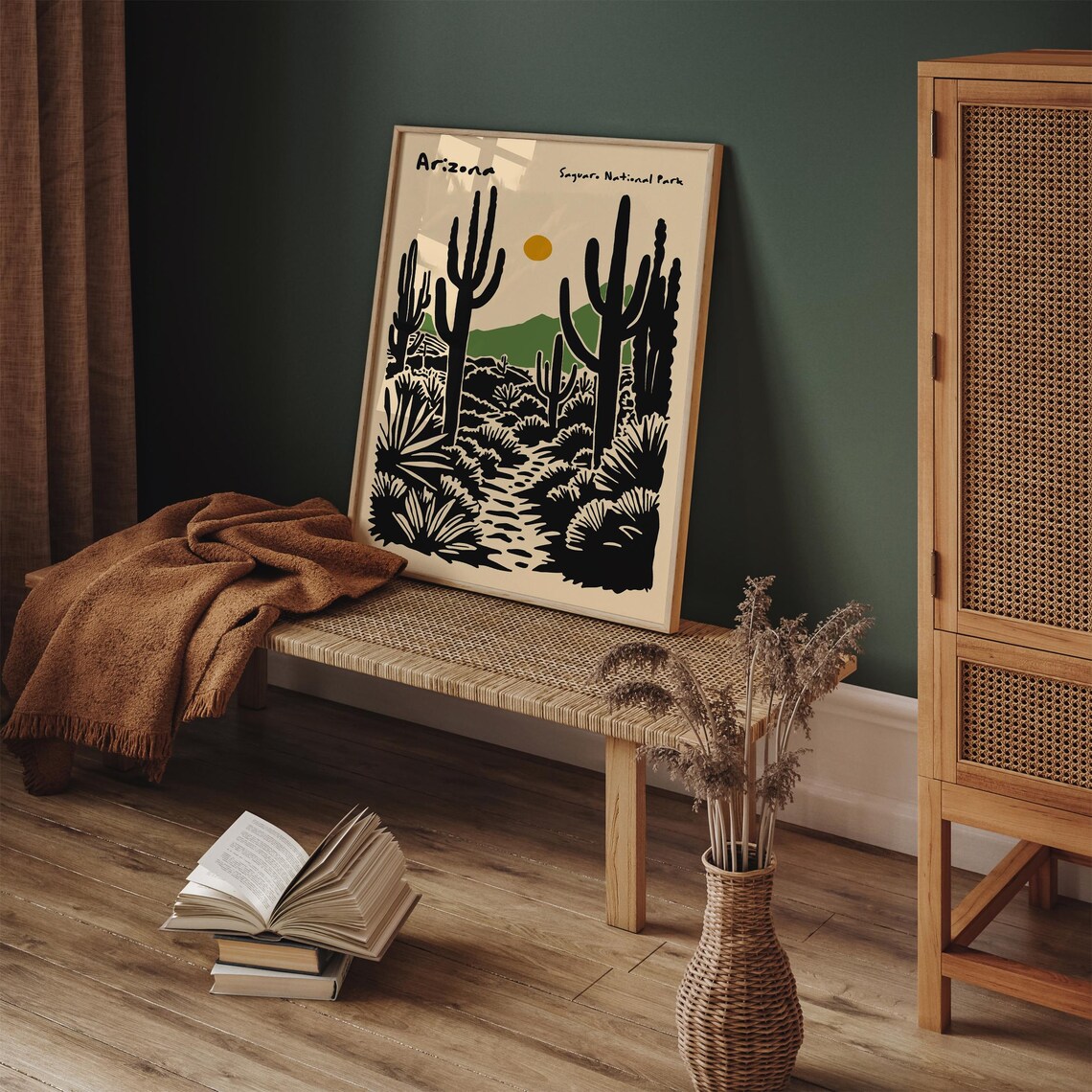 Arizona Saguaro National Park Poster Retro Farmhouse Wall Decor Print For Travel Lovers Airbnb Wall Decor Landscape Poster Travel Print - Image 5