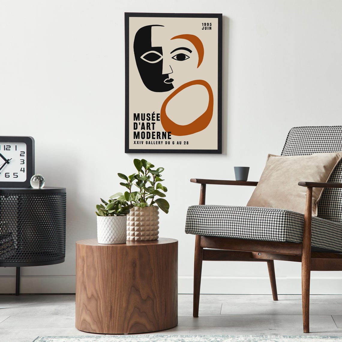 Musee dArt Moderne 1995 June Exhibition Abstract Face Poster - Image 4