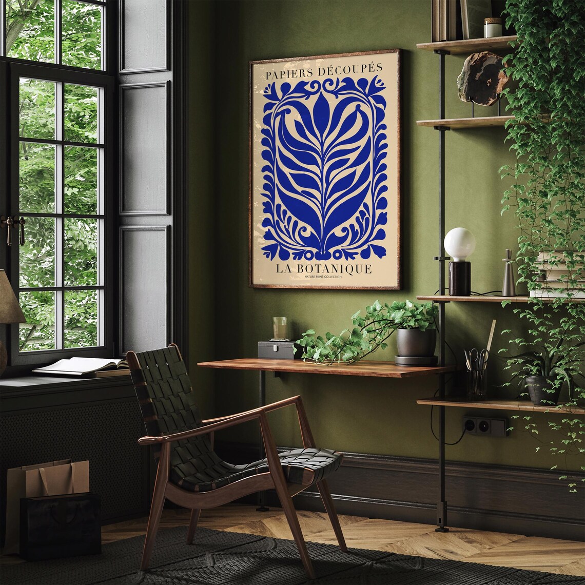 Papiers Découpés La Botanique Blue Matisse Style Floral Poster - Image 2