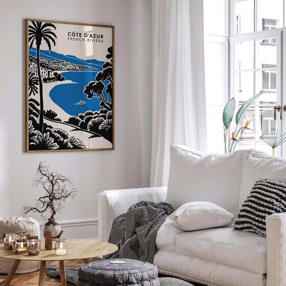 Côte d'Azur French Riviera Blue Bay Palm Trees Travel Poster - Image 6