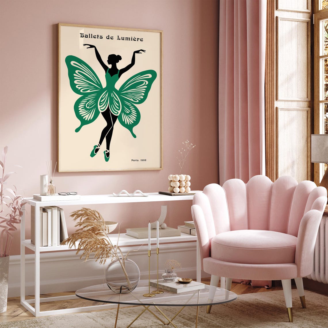 Ballets de Lumière Paris 1992 Poster with Green Butterfly Dancer - Image 4