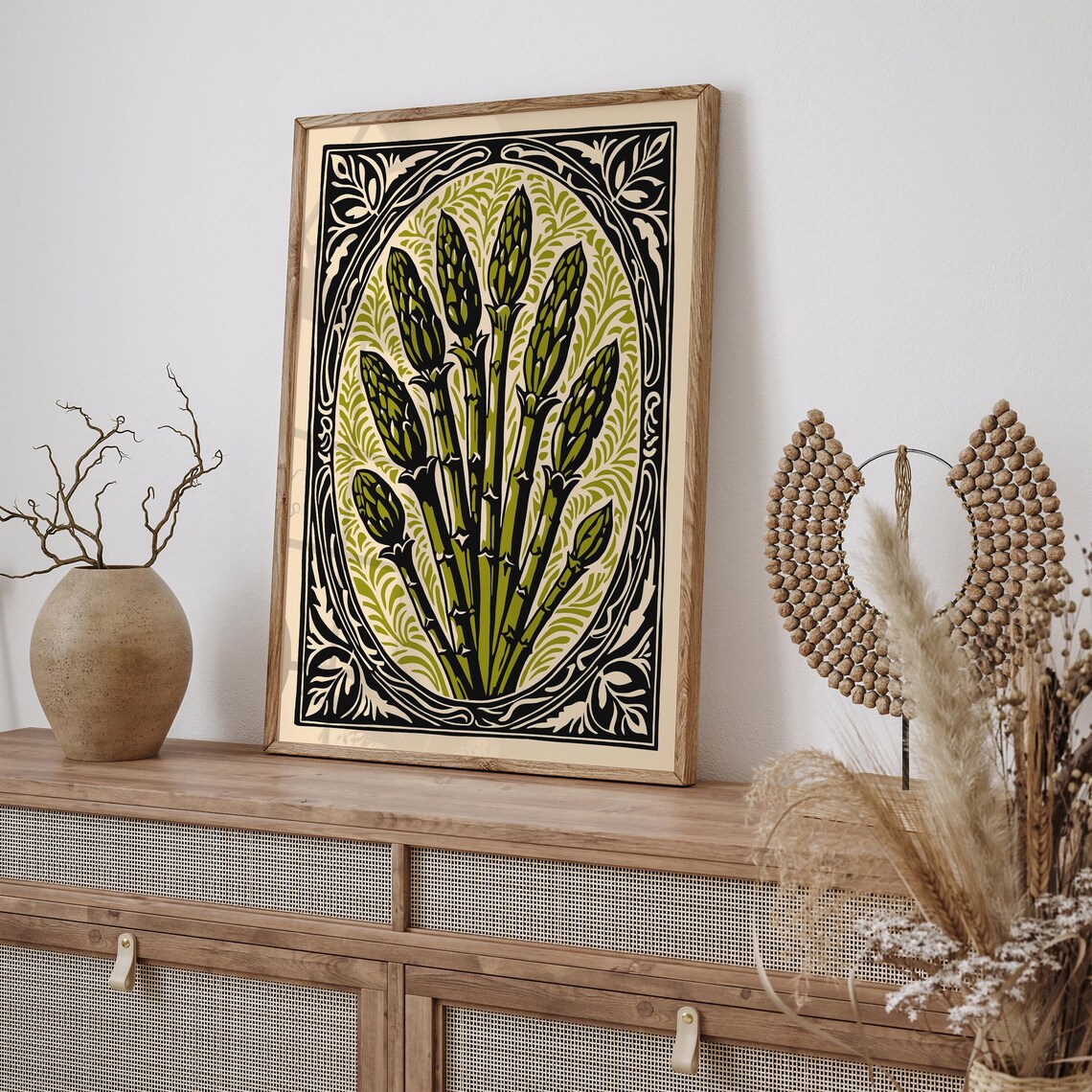 Vintage Asparagus Art Nouveau Botanical Farmhouse Kitchen Wall Art - Image 6