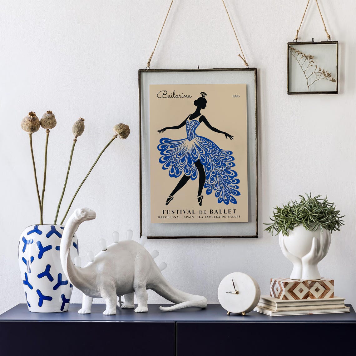 Festival de Ballet Barcelona 1995 Blue Peacock Tutu Dance Poster - Image 4