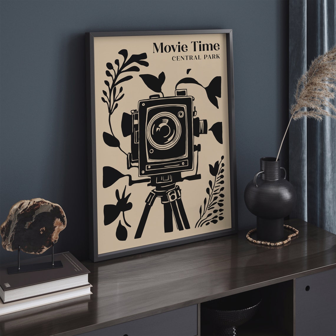 Movie Time Central Park Art Print Vintage Poster Movie Poster Film Art Print Retro Home Decor Black Beige Home Wall Art Decoration - Image 2