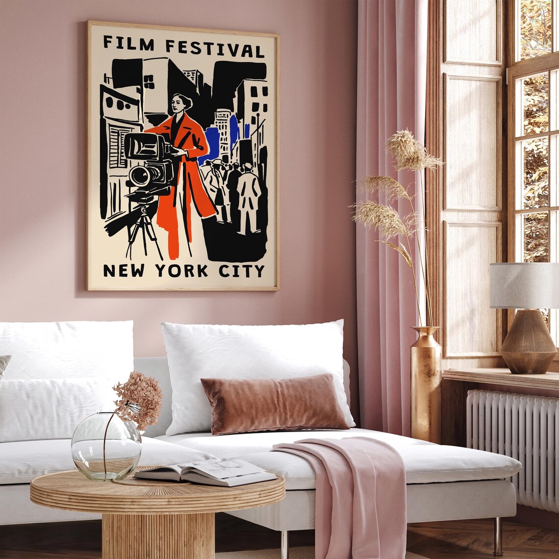 Film Festival New York City Woman with Vintage Camera Cinematic Poster - Image 5