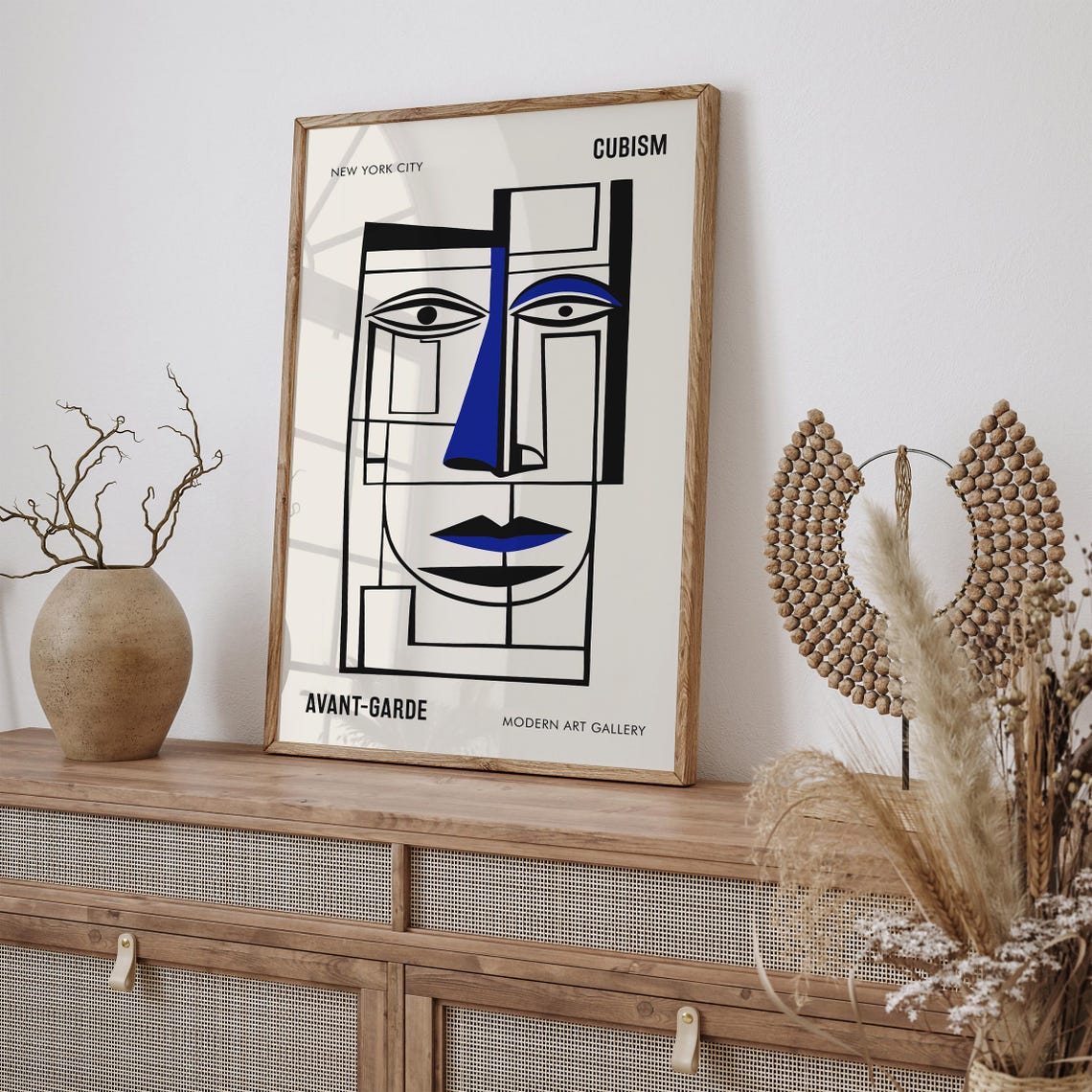 New York City Cubism Avant Garde Minimalist Face Gallery Poster - Image 4