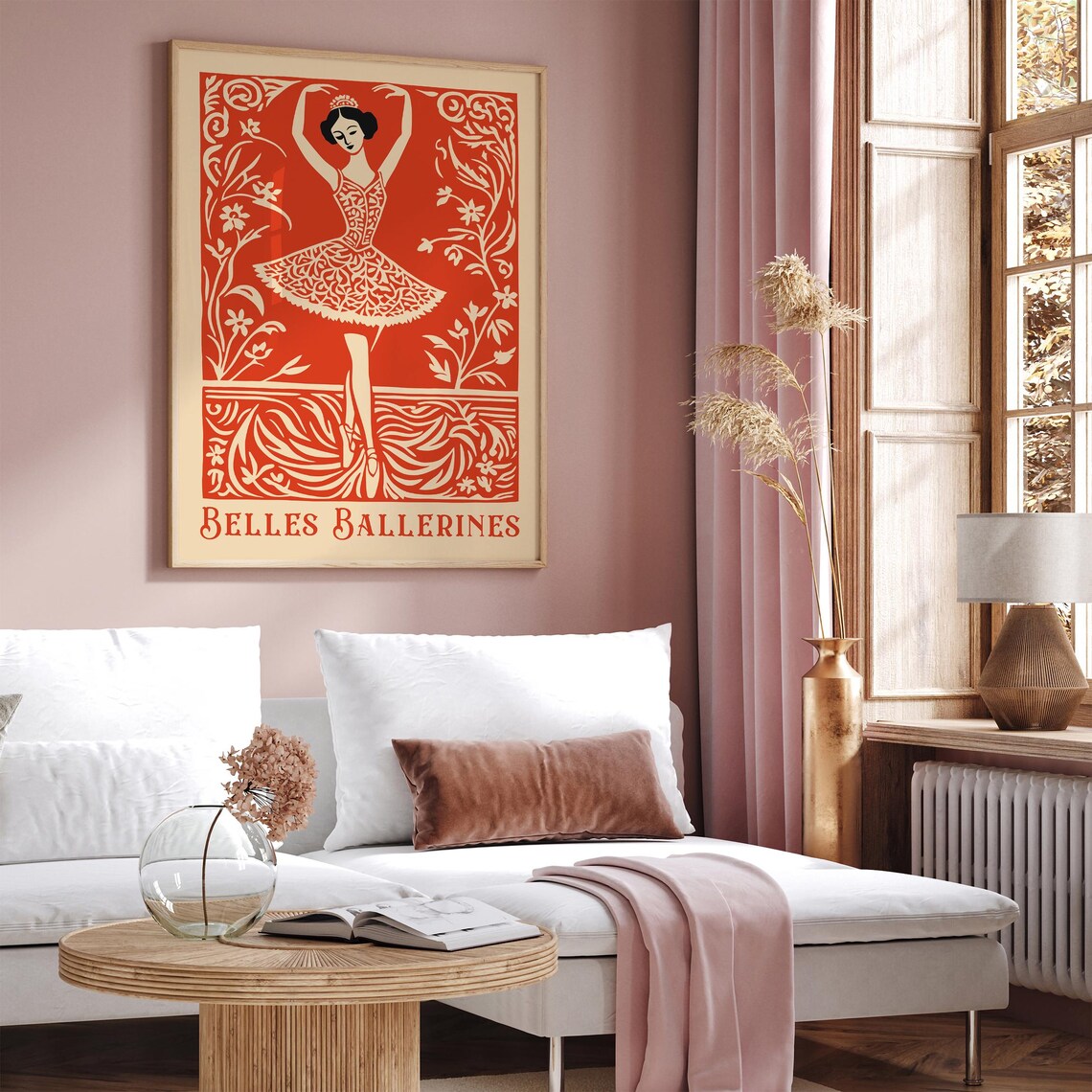 Elegant Vintage French Belles Ballerines Red Tutu Dancer Poster - Image 4