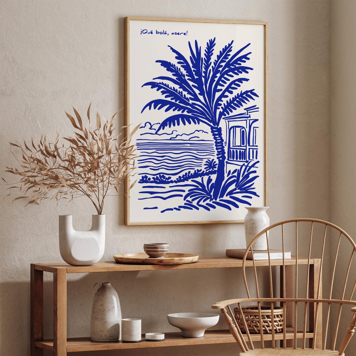 Cuban Que Bola Asere Palm Tree Tropical Caribbean Beach Scene Poster - Image 4