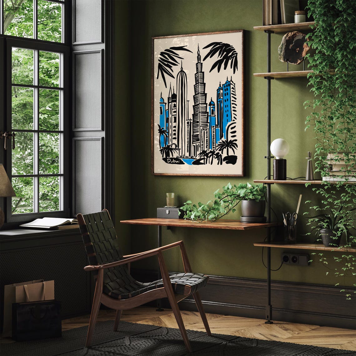 Dubai Burj Khalifa Blue Daytime Skyline Cityscape Travel Poster - Image 3