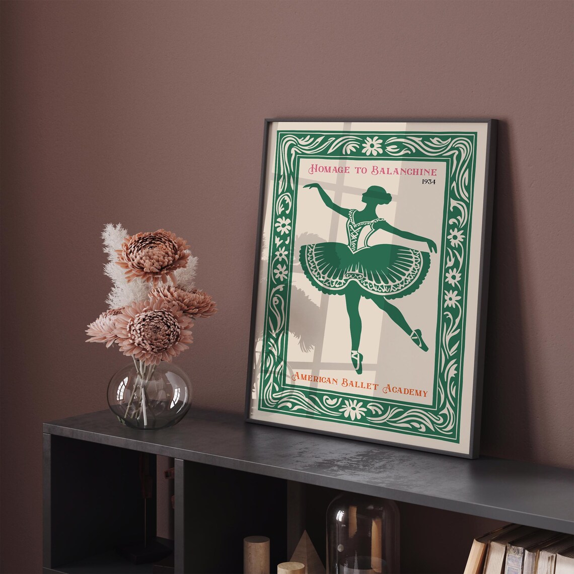 Homage to Balanchine 1934 Ballet Poster with Green Ballerina - Image 4
