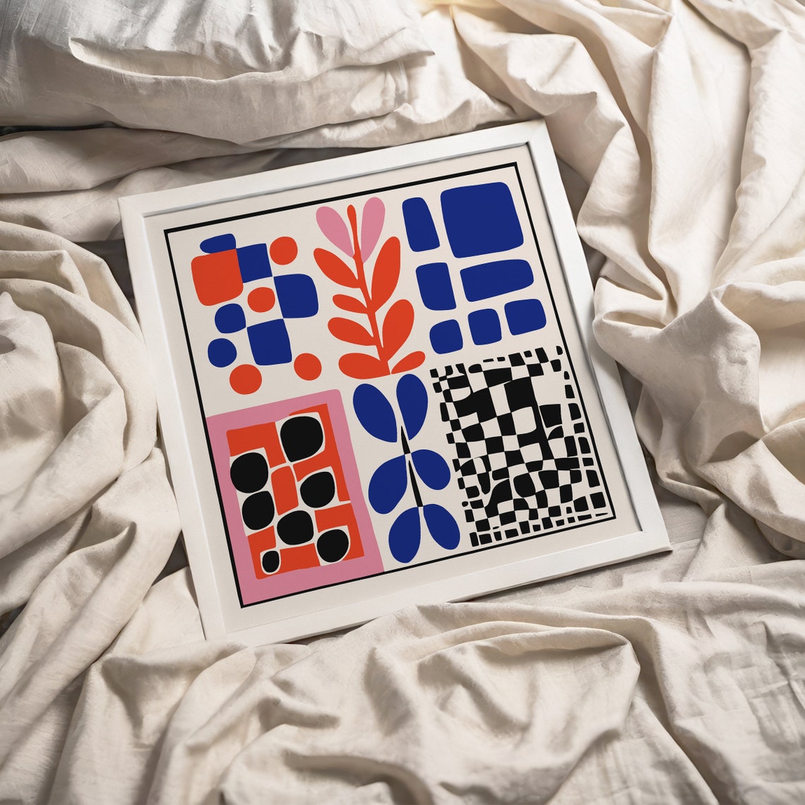 Colorful Geometric Abstract Squares Bold Contemporary Art Print - Image 6